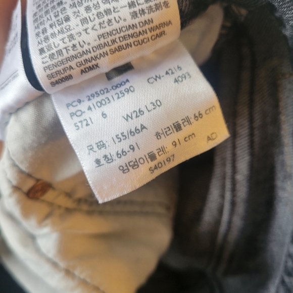 Black Levi's 501 High Rise Straight Leg Button Down Jeans - Picture 6 of 6